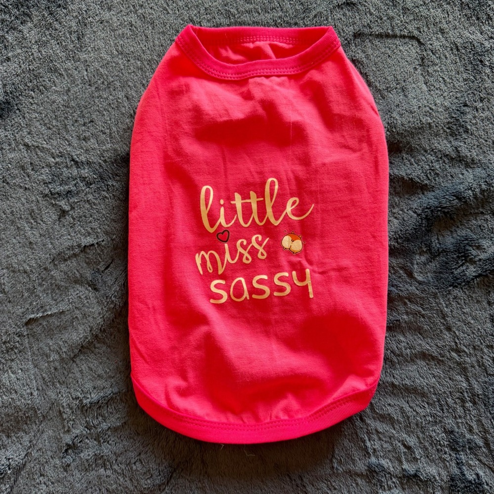 Little Miss Sassy Pink Dog Shirt Size Small Pet T-Shirt - F1615